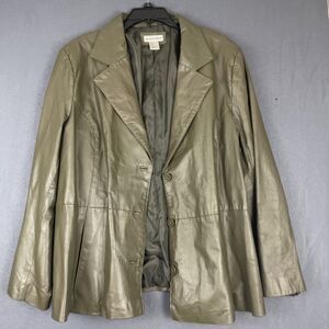 Jessica London Professional Leather Blazer Jacket Women’s Sz 24